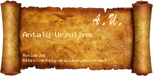 Antaly Urzulina névjegykártya